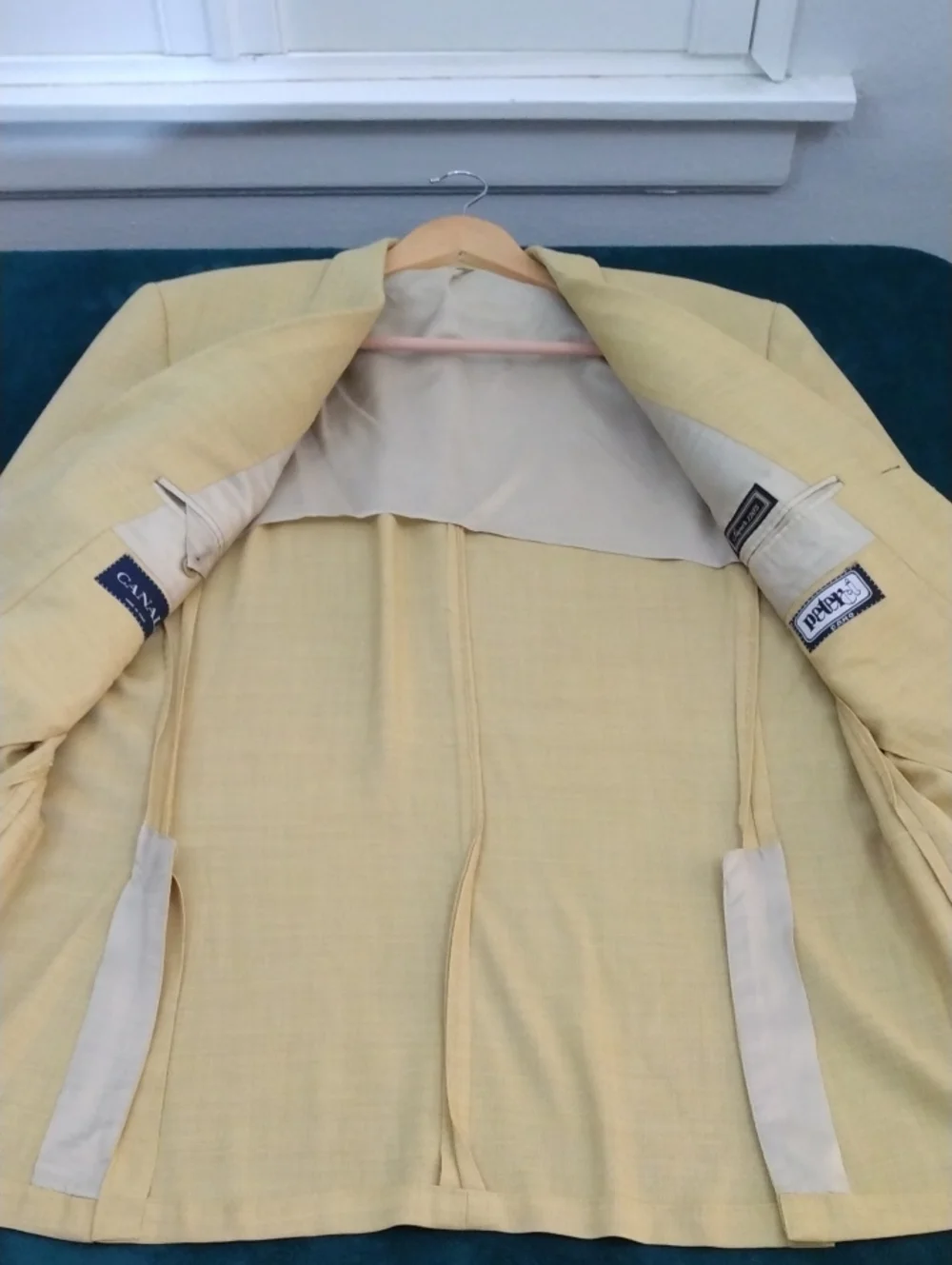 Canali Gold/Tan Tropical Wool Hopsack Summer Sport Jacket  44R US = 54R EU